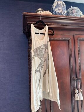 Magnolia Pearl Cream Raw-Edge Sleeveless Tunic